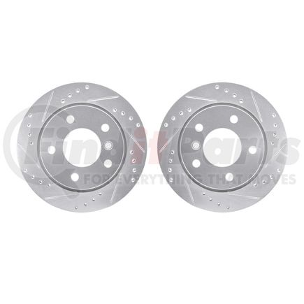 Dynamic Friction Company 7002-31078 Brake Rotors - Drilled & Slotted - Silver