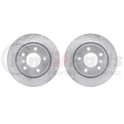Dynamic Friction Company 7002-31080 Brake Rotors - Drilled & Slotted - Silver