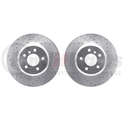 Dynamic Friction Company 7002-31086 Brake Rotors - Drilled & Slotted - Silver