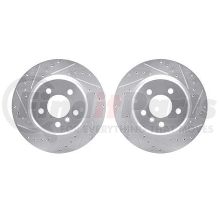 Dynamic Friction Company 7002-31096 Brake Rotors - Drilled & Slotted - Silver