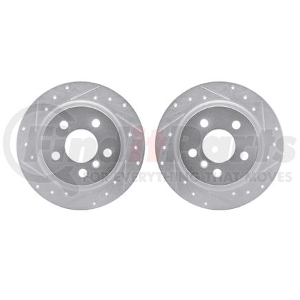 Dynamic Friction Company 7002-32014 Brake Rotors - Drilled & Slotted - Silver
