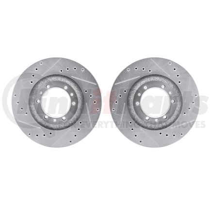 Dynamic Friction Company 7002-37000 Brake Rotors - Drilled & Slotted - Silver