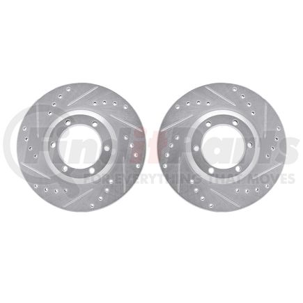 Dynamic Friction Company 7002-37006 Brake Rotors - Drilled & Slotted - Silver