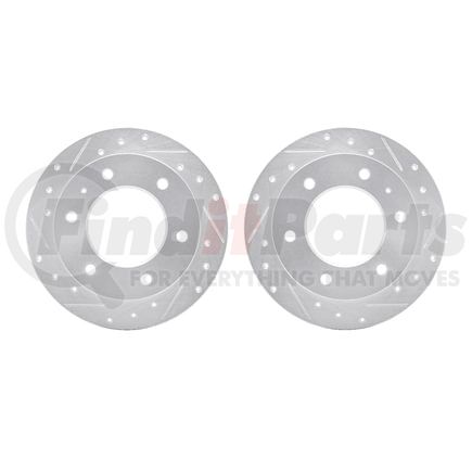 Dynamic Friction Company 7002-37009 Brake Rotors - Drilled & Slotted - Silver