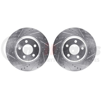 Dynamic Friction Company 7002-39003 Brake Rotors - Drilled & Slotted - Silver