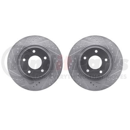 Dynamic Friction Company 7002-39000 Brake Rotors - Drilled & Slotted - Silver
