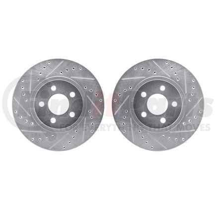 Dynamic Friction Company 7002-39015 Brake Rotors - Drilled & Slotted - Silver