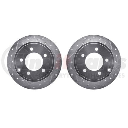 Dynamic Friction Company 7002-39017 Brake Rotors - Drilled & Slotted - Silver