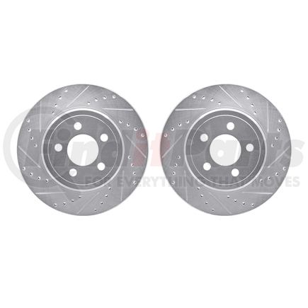 Dynamic Friction Company 7002-39020 Brake Rotors - Drilled & Slotted - Silver