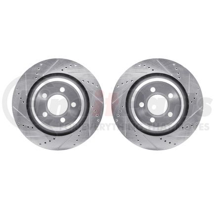 Dynamic Friction Company 7002-39021 Brake Rotors - Drilled & Slotted - Silver