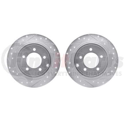 Dynamic Friction Company 7002-39018 Brake Rotors - Drilled & Slotted - Silver