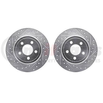 Dynamic Friction Company 7002-39019 Brake Rotors - Drilled & Slotted - Silver