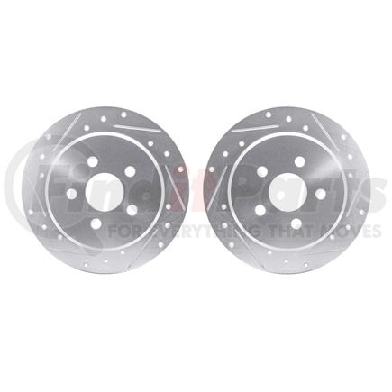 Dynamic Friction Company 7002-39028 Brake Rotors - Drilled & Slotted - Silver