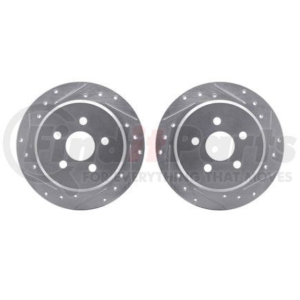 Dynamic Friction Company 7002-39029 Brake Rotors - Drilled & Slotted - Silver