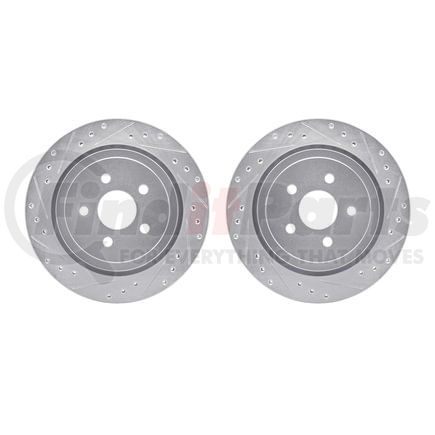 Dynamic Friction Company 7002-39024 Brake Rotors - Drilled & Slotted - Silver