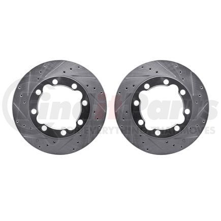 Dynamic Friction Company 7002-40000 Brake Rotors - Drilled & Slotted - Silver