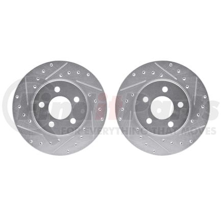 Dynamic Friction Company 7002-40010 Brake Rotors - Drilled & Slotted - Silver