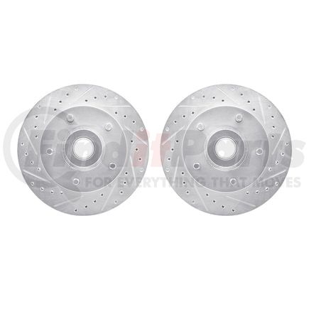 Dynamic Friction Company 7002-40022 Brake Rotors - Drilled & Slotted - Silver