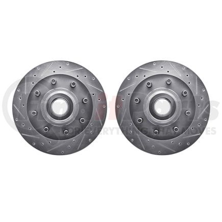 Dynamic Friction Company 7002-40026 Brake Rotors - Drilled & Slotted - Silver