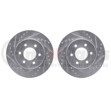 Dynamic Friction Company 7002-40046 Brake Rotors - Drilled & Slotted - Silver