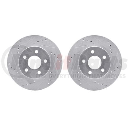 Dynamic Friction Company 7002-40052 Brake Rotors - Drilled & Slotted - Silver