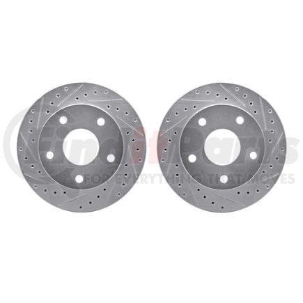 Dynamic Friction Company 7002-40057 Brake Rotors - Drilled & Slotted - Silver