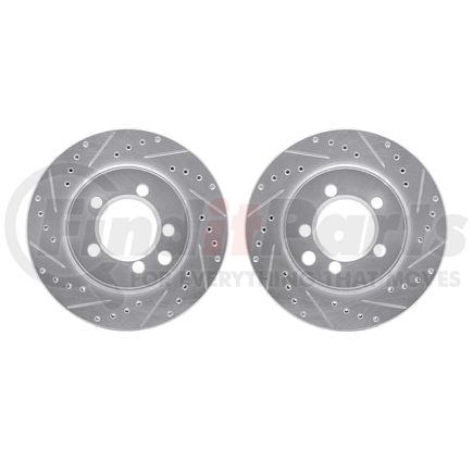 Dynamic Friction Company 7002-40069 Brake Rotors - Drilled & Slotted - Silver