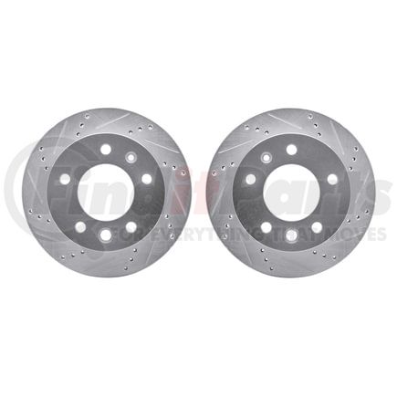 Dynamic Friction Company 7002-40072 Brake Rotors - Drilled & Slotted - Silver