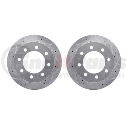 Dynamic Friction Company 7002-40065 Brake Rotors - Drilled & Slotted - Silver