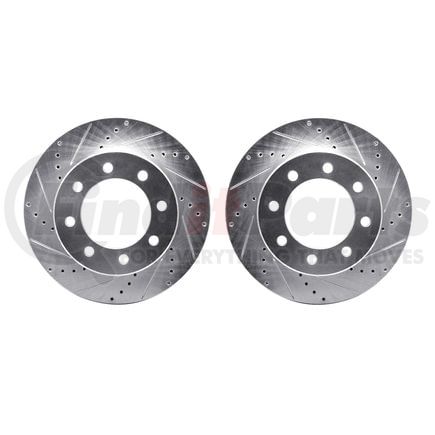 Dynamic Friction Company 7002-40066 Brake Rotors - Drilled & Slotted - Silver