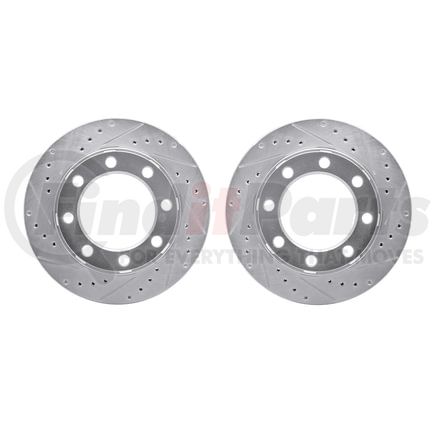 Dynamic Friction Company 7002-40078 Brake Rotors - Drilled & Slotted - Silver
