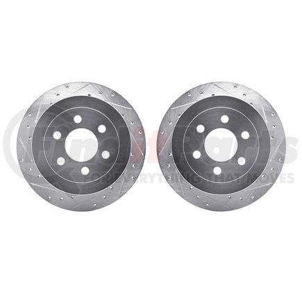 Dynamic Friction Company 7002-40087 Brake Rotors - Drilled & Slotted - Silver