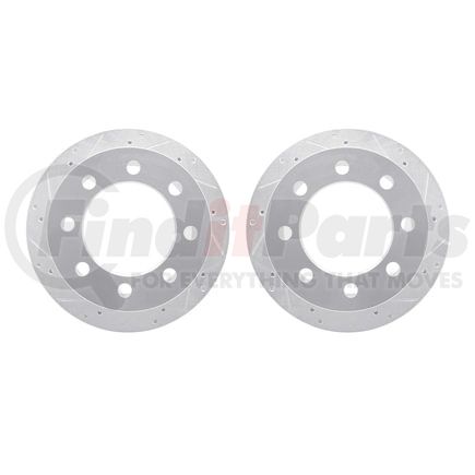 Dynamic Friction Company 7002-40098 Brake Rotors - Drilled & Slotted - Silver