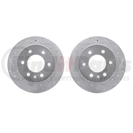 Dynamic Friction Company 7002-40103 Brake Rotors - Drilled & Slotted - Silver