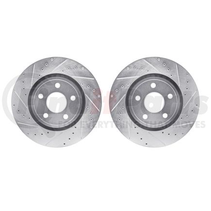Dynamic Friction Company 7002-42004 Brake Rotors - Drilled & Slotted - Silver