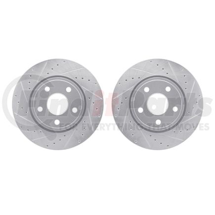 Dynamic Friction Company 7002-42005 Brake Rotors - Drilled & Slotted - Silver