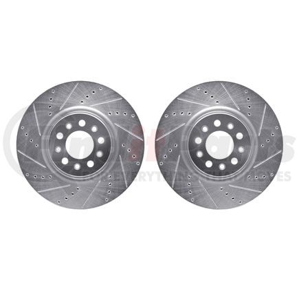 Dynamic Friction Company 7002-42003 Brake Rotors - Drilled & Slotted - Silver