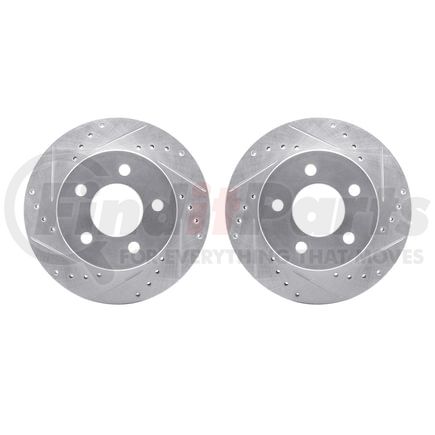Dynamic Friction Company 7002-42011 Brake Rotors - Drilled & Slotted - Silver