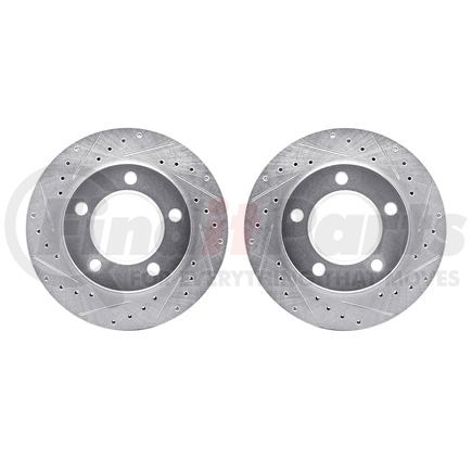 Dynamic Friction Company 7002-42009 Brake Rotors - Drilled & Slotted - Silver