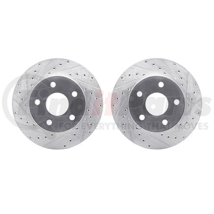 Dynamic Friction Company 7002-42016 Brake Rotors - Drilled & Slotted - Silver