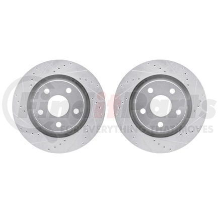 Dynamic Friction Company 7002-42022 Brake Rotors - Drilled & Slotted - Silver