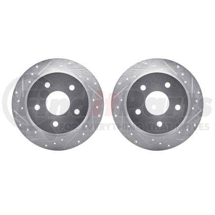 Dynamic Friction Company 7002-42034 Brake Rotors - Drilled & Slotted - Silver