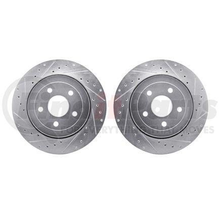 Dynamic Friction Company 7002-42035 Brake Rotors - Drilled & Slotted - Silver