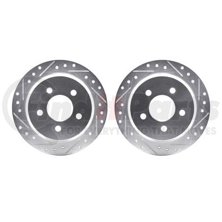 Dynamic Friction Company 7002-42033 Brake Rotors - Drilled & Slotted - Silver