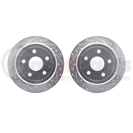 Dynamic Friction Company 7002-42037 Brake Rotors - Drilled & Slotted - Silver