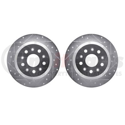 Dynamic Friction Company 7002-42038 Brake Rotors - Drilled & Slotted - Silver