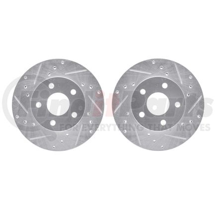 Dynamic Friction Company 7002-45002 Brake Rotors - Drilled & Slotted - Silver