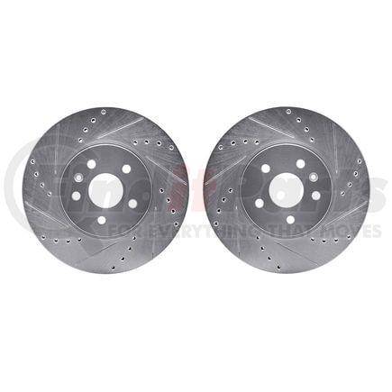 Dynamic Friction Company 7002-45004 Brake Rotors - Drilled & Slotted - Silver