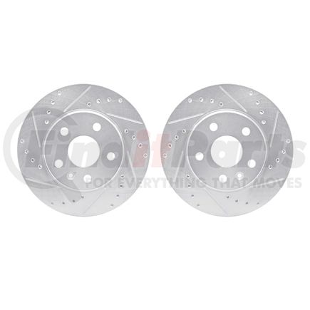 Dynamic Friction Company 7002-45007 Brake Rotors - Drilled & Slotted - Silver