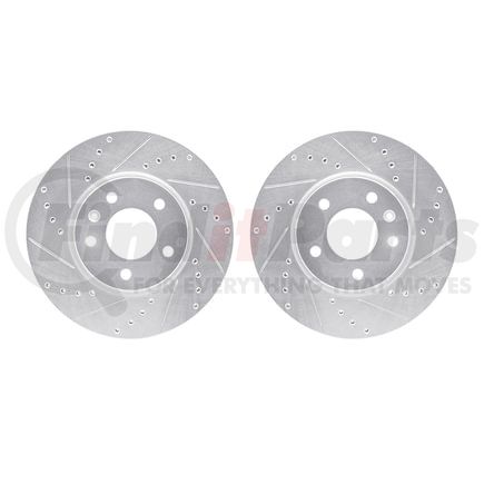 Dynamic Friction Company 7002-45005 Brake Rotors - Drilled & Slotted - Silver